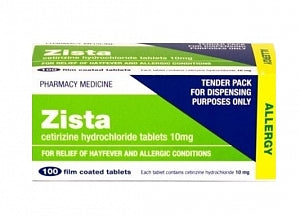 Zista 10mg Tablets 100